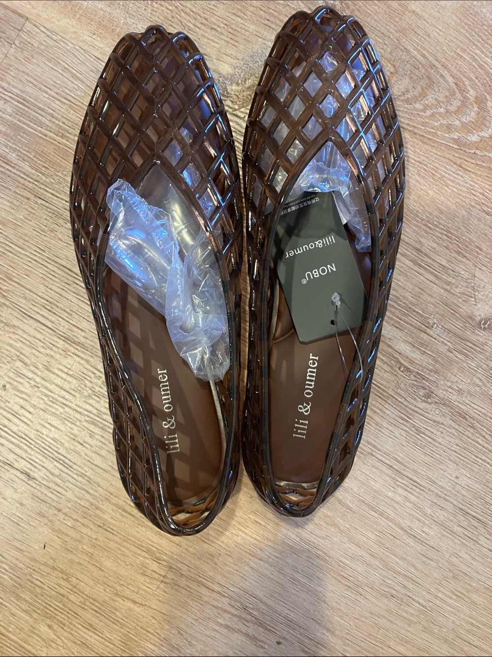 Brown Woven Jelly Flats - Women's Slip-On Loafers